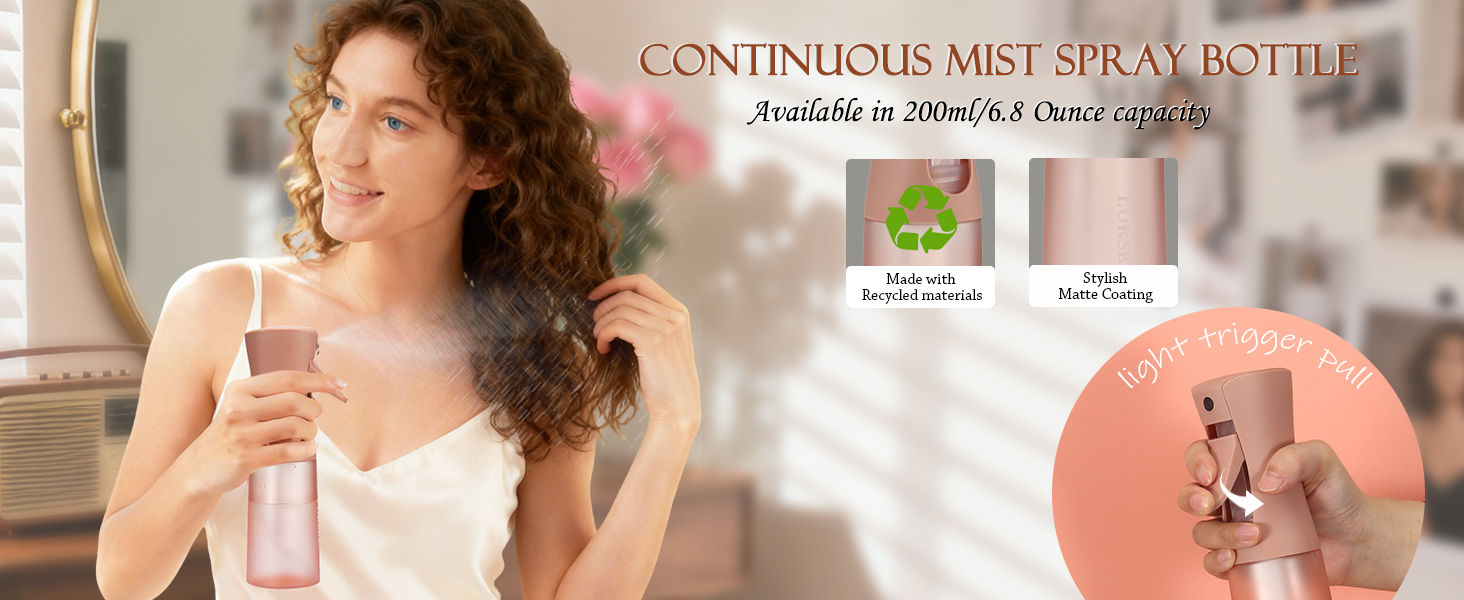 Щітка для волосся з пляшкою спрею 200 мл, розпушувач для натурального волосся, для афрокудрявого волосся 3a-4c, для кучерявого, хвилястого та локонованого волосся, набір з 3 шт. щітки для начісування, щітка з подвійною стороною (терракотова)