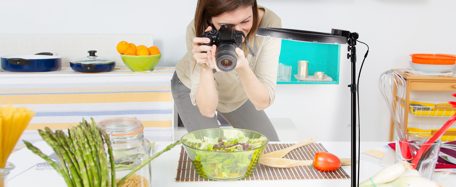 NEEWER Кольцеве світло 50 см (20 дюймів) LED з триподом та тримачем для телефону, 44 Вт, 3200K-5600K, з акумулятором, USB, для макіяжу, тату, вій, YouTube, TikTok, відеозйомки (RL-18)