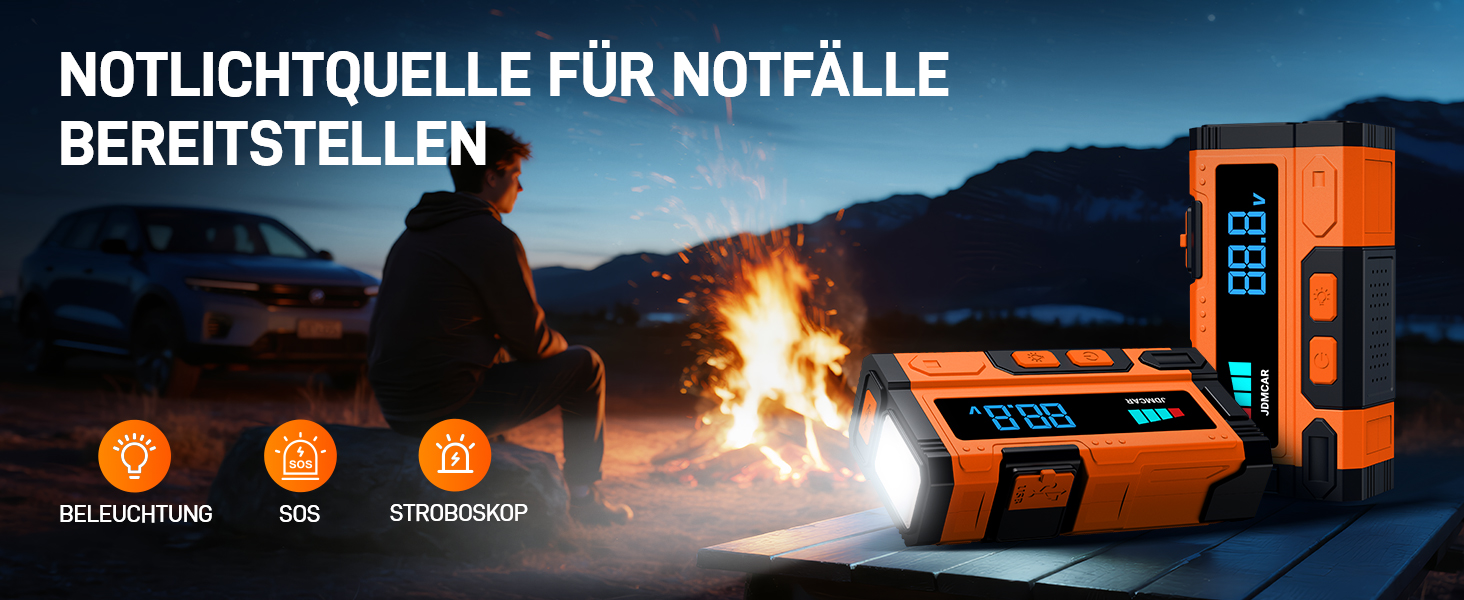 Powerbank для автомобіля Starthilfe 7000A-JDMCAR: пусковий пристрій з LCD екраном та ліхтариком