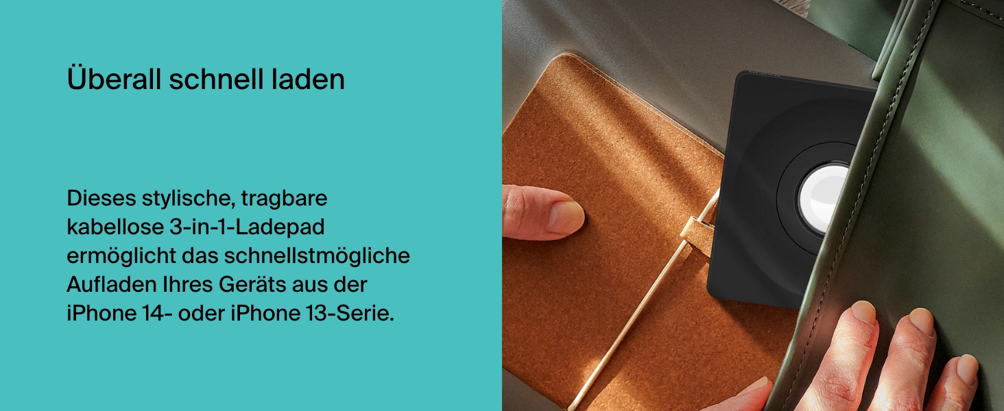 Belkin MagSafe Зарядний пристрій 3-в-1 бездротовий, сертифікований MFi, для iPhone 16/15/14/13/12, Apple Watch (всі моделі), AirPods (3/2/Pro) - Чорний