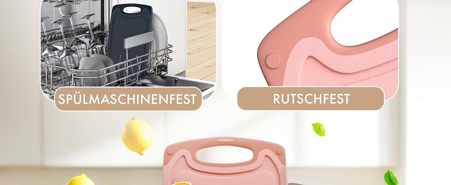 Набір обробних дощок Blumtal 3 шт. (S/M/L) - пластикові, з жолобками для соку та ручкою, BPA free, придатні для миття в посудомийній машині