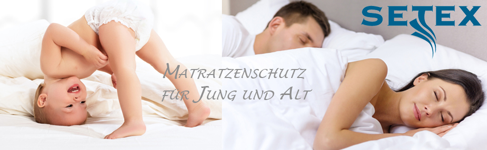 SETEX Waterproof Mattress Protector, 3-Layer, 90 x 200 cm, Mattress Cover made of 100% Cotton, Generation, White