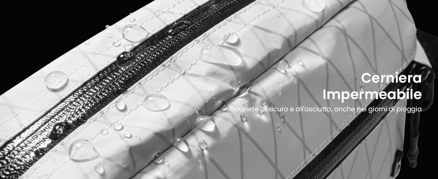 tomtoc X-Pac нагрудна сумка для чоловіків та жінок, 1,5 л, білий колір. RFID захист, для подорожей, повсякденного використання.