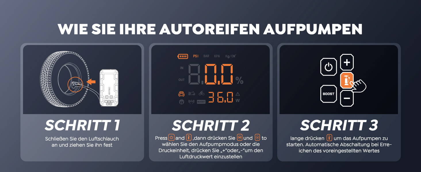 Powerbank TREKURE зі стартером для авто 160PSI, 6500A, PD 45W, LED 600 Lumen, подвійний старт (бензин/дизель до 12.0L)