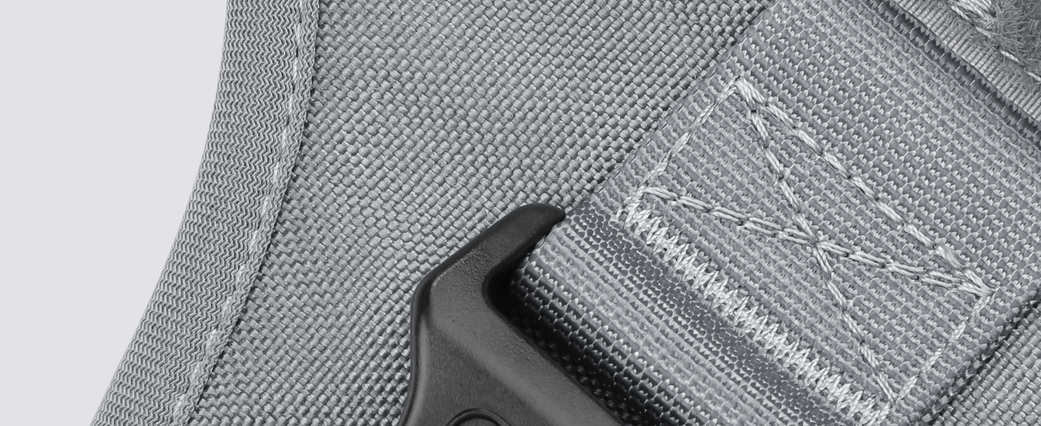 Шлейка для собак Rabbitgoo для великих собак без натягу, тактична, з MOLLE, металеві пряжки, дихаюча, військова, регульована, з підкладкою, L (1 шт., сіра)