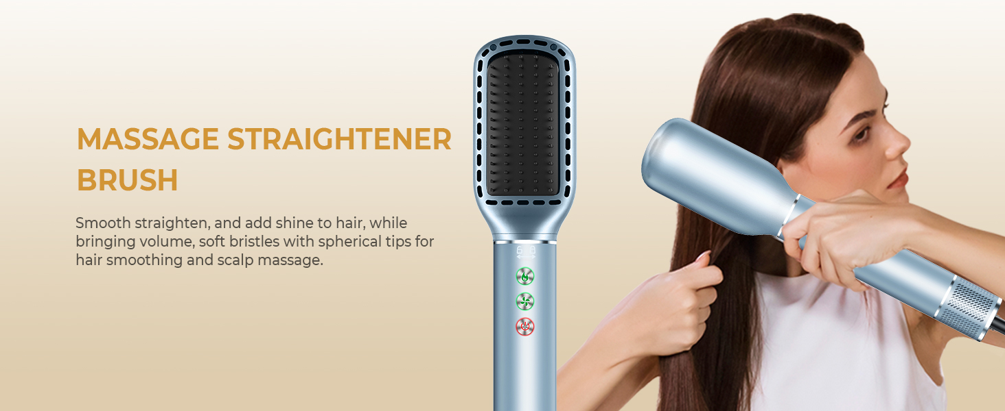 Набір для укладки волосся 7 в 1 OKWRAP Airstyler: фен, плойка, щітка для випрямлення, іонізація, 110000 об/хв, сірий/срібний