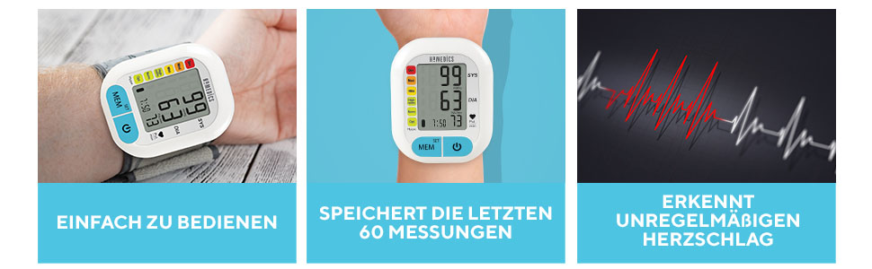 Тонометр House of Marley HoMedics Bluetooth з великим дисплеєм, 60 пам'яті та функцією попередження, вимірювання артеріального тиску та пульсу