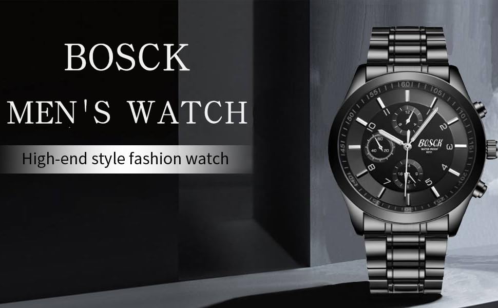 Годинник на зап'ястя BOSCK для чоловіків (без хронографа), 40 мм, автоматичний календар та день тижня, корпус із нержавіючої сталі, білий бізнес-годинник, водонепроникність 30 м, спортивні годинники для чоловіків
