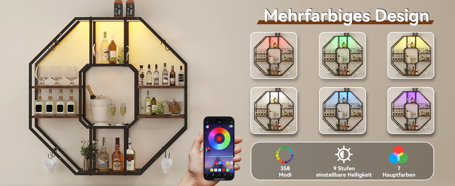 Стильне металеве вітрина для вина з LED-підсвічуванням, 3 яруси, для бару, кухні, вітальні, ресторану, чорний, 20x80 см