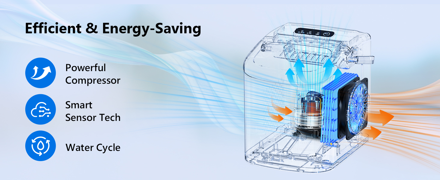 Машина для приготування льоду VINATO, компактна, 9 кубиків за 6-8 хвилин, портативна, продуктивність 12 кг/24 год, тиха робота, з лопаткою та кошиком для кухні, офісу, бару та вечірки, срібна