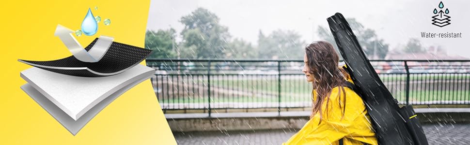 Чохол для гітари MINGZE 41 дюйм, водонепроникний, з регульованим плечовим ременем та рюкзаком, фіолетовий