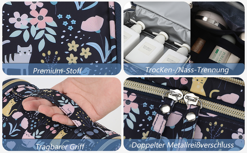 Жіноча сумочка для туалетних аксесуарів Lychii, сумочка-органайзер для подорожей, підходить для валізи та ручної поклажі, колір: морська хвиля