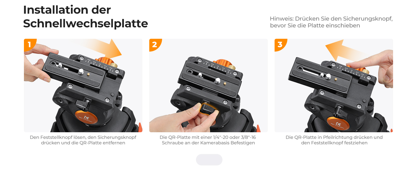 Відеоштатив K&F Concept 202 см з гідравлічною головою та швидкою зміною платформи, посилений тринога для DSLR, відеокамер та дзеркальних камер, навантаження до 8 кг