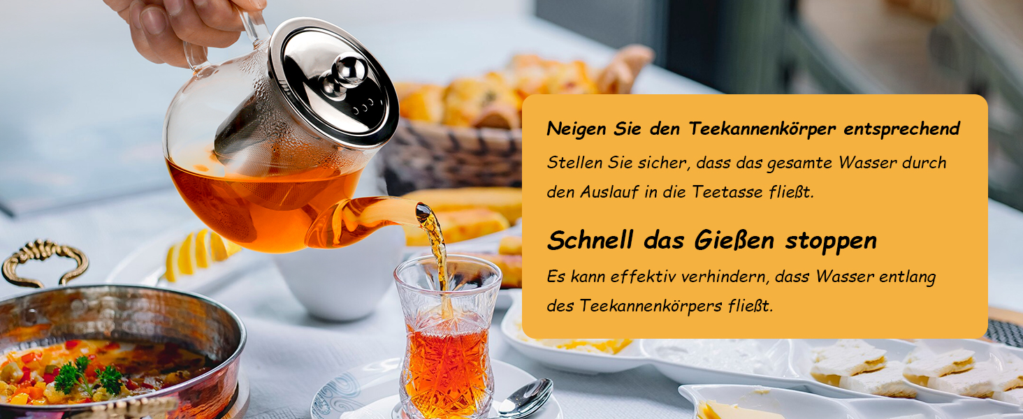 Чайник скляний Honneeo 450 мл з знімним фільтром, для листового чаю, трав'яних зборів та фруктів