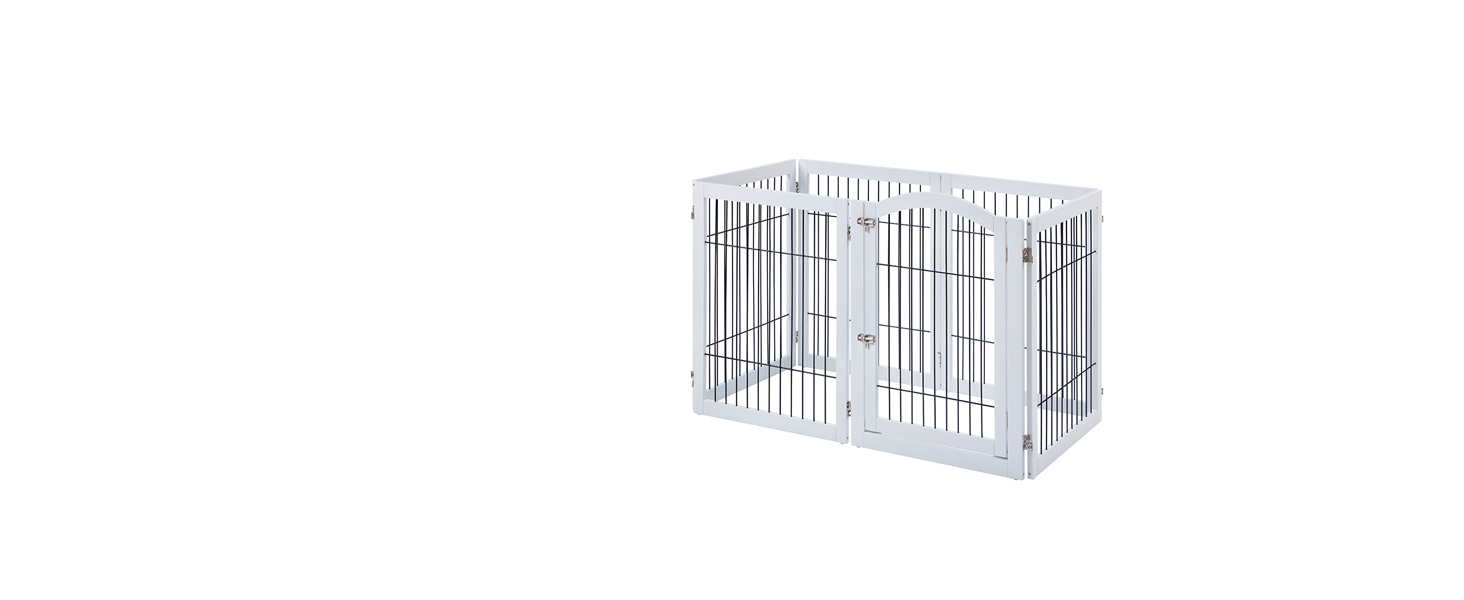 Захисне металеве ґратка для камінів Unipaws, огорожа для собак, 6 панелей, без свердління, для цуценят, 4 ніжки, білий колір