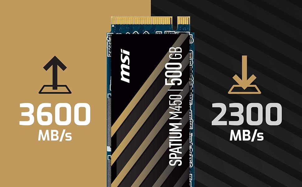 SSD MSI Spatium 2TB PCIe 4.0 NVMe M.2 - Внутрішній твердотільний накопичувач, 7000 МБ/с (читання) & 6800 МБ/с (запис), 3D NAND, Захист даних, 5 років гарантії (1400 TBW)