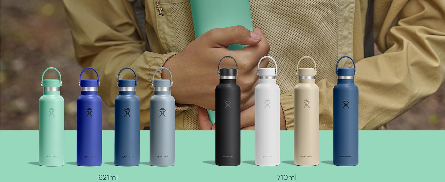 Термос-пляшка Hydro Flask Standard Flex Cap 621 мл — сталева ізольована пляшка для напоїв, герметична, Surf Surf