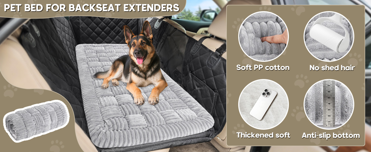 Килимок для собак у машину Loiion, захист заднього сидіння, чорно-білий, 127x62.5 см