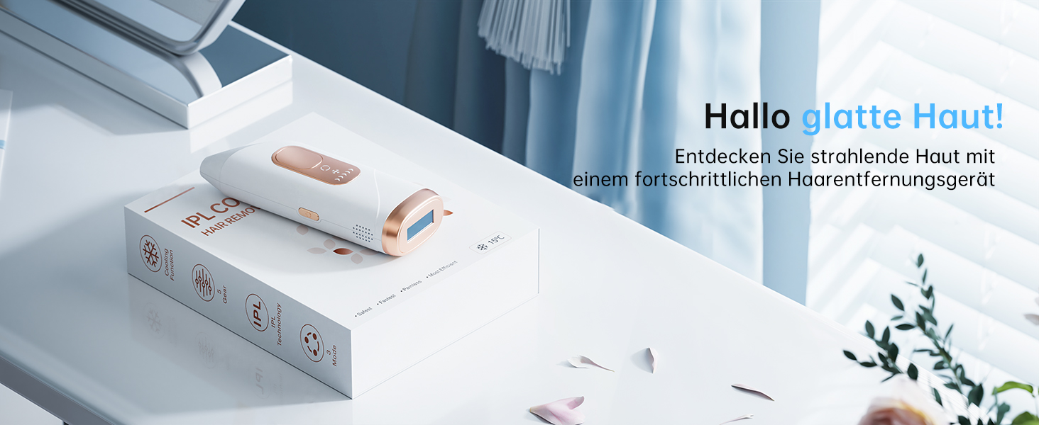 Пристрій для епіляції IPL з лазером та охолодженням, необмежена кількість імпульсів, довжина хвилі 600 нм, для жінок та чоловіків, обличчя, бікіні, руки, ноги, тіло, Rose