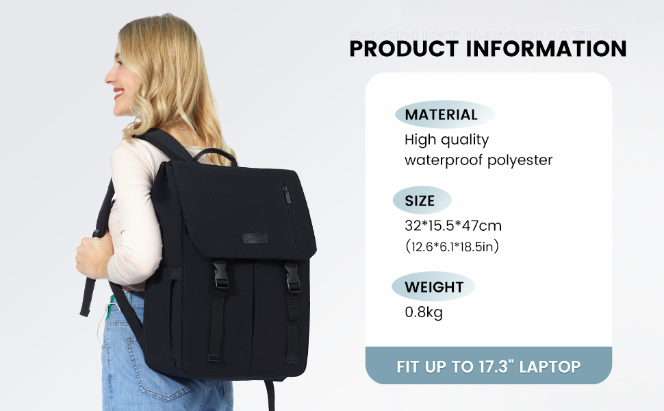 LOVEVOOK Рюкзак для жінок Елегантний 15.6 дюймів для ноутбука Водостійкий Шкільний рюкзак для дівчаток, підліток, жінок, для навчання, роботи, подорожей, бізнесу. Кольори: сірий, білий, рожевий, чорний (17.3 дюймів)