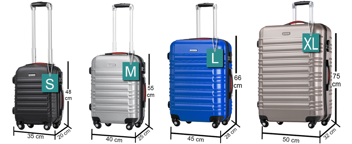 Набір валіз ABS S-M-L-XL з телескопічною ручкою та кодовим замком, срібний