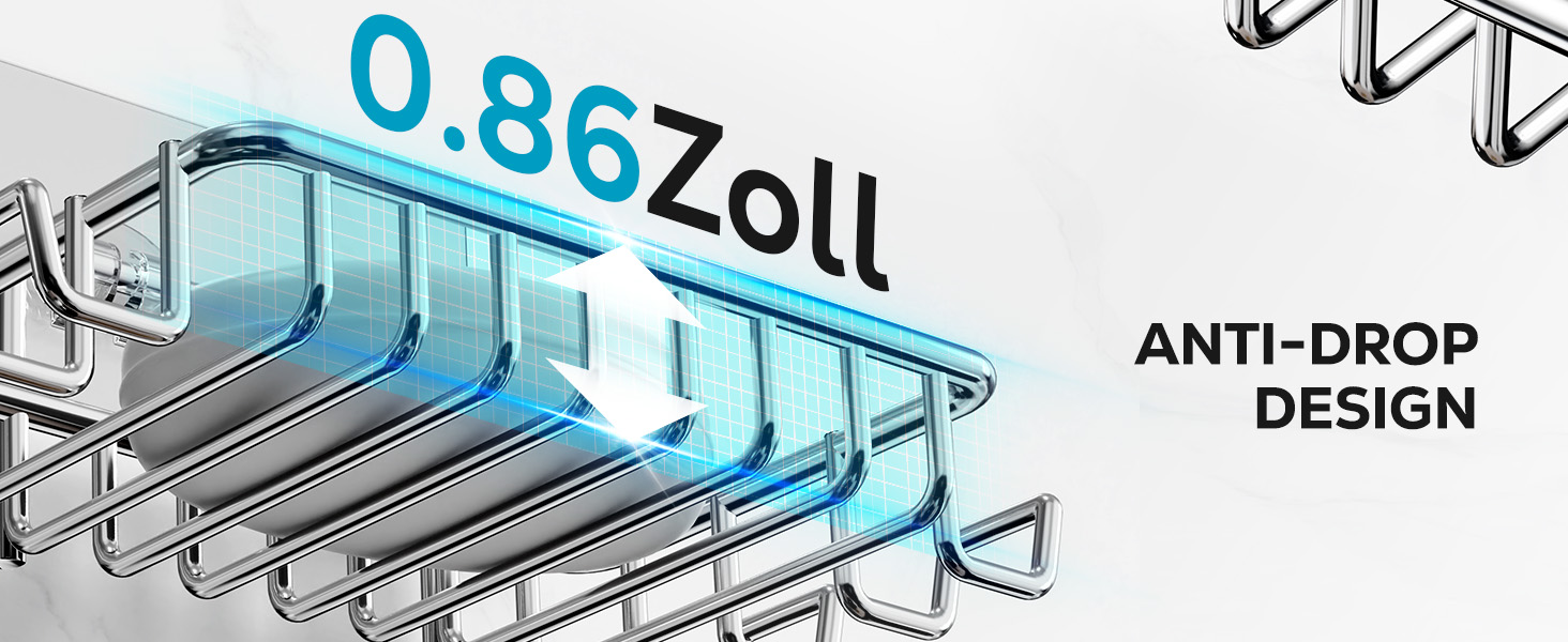 Тримач для мила з нержавіючої сталі з 4 гачками та зливом, самоклеючий, для душу та ванної кімнати (срібний)