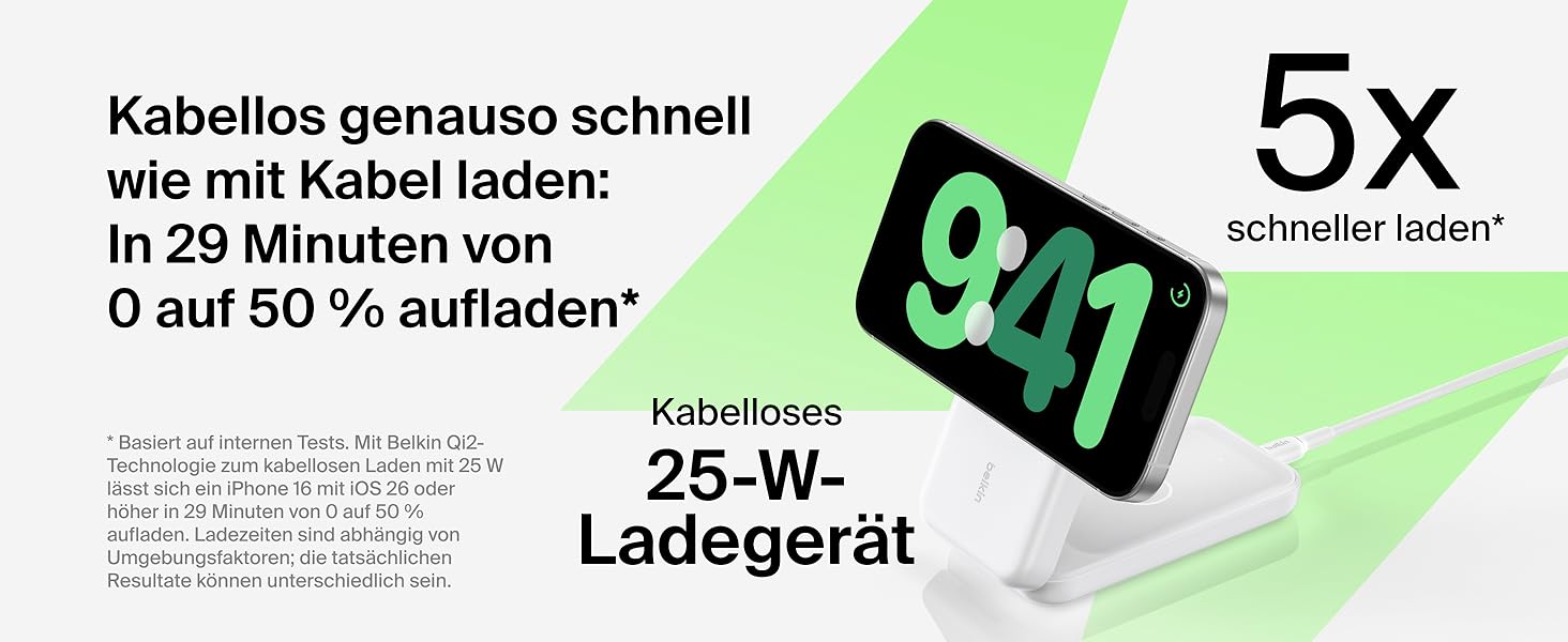 Зарядна станція Belkin UltraCharge 3 в 1 з Qi2.2, 25W, сумісна з MagSafe, для iPhone, Apple Watch, AirPods, Pixel, з адаптером 45W