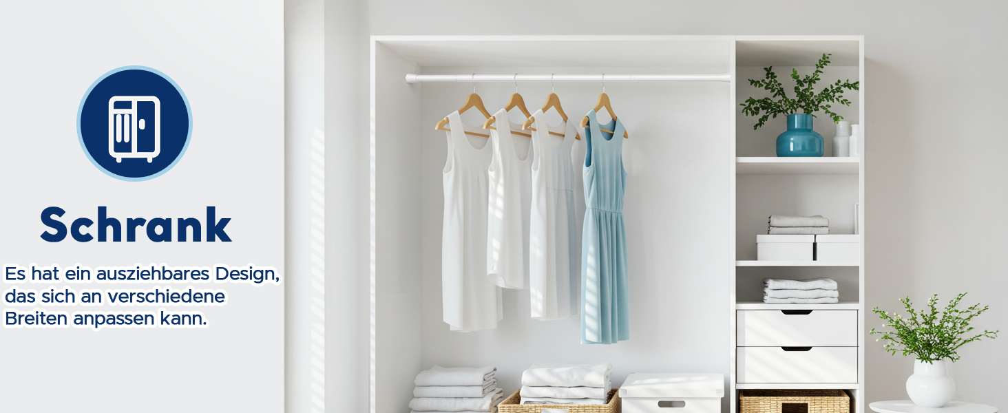 Штанга для карнизів без свердління, біла, 71-155 см, Ø 25 мм, телескопічна, для штор, душової завіси та гардеробу