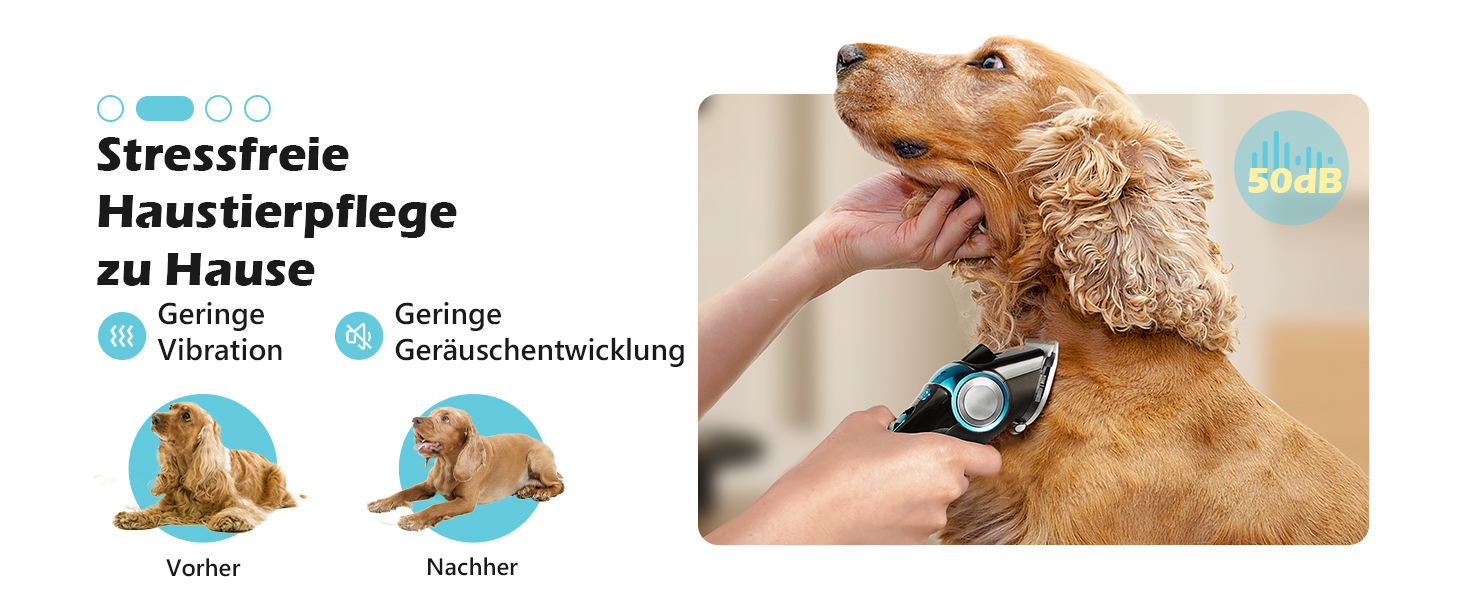 Машинка для стрижки собак Leise з LED-підсвіткою, 2 швидкості, для догляду за обличчям, вухами, лапами, блакитна