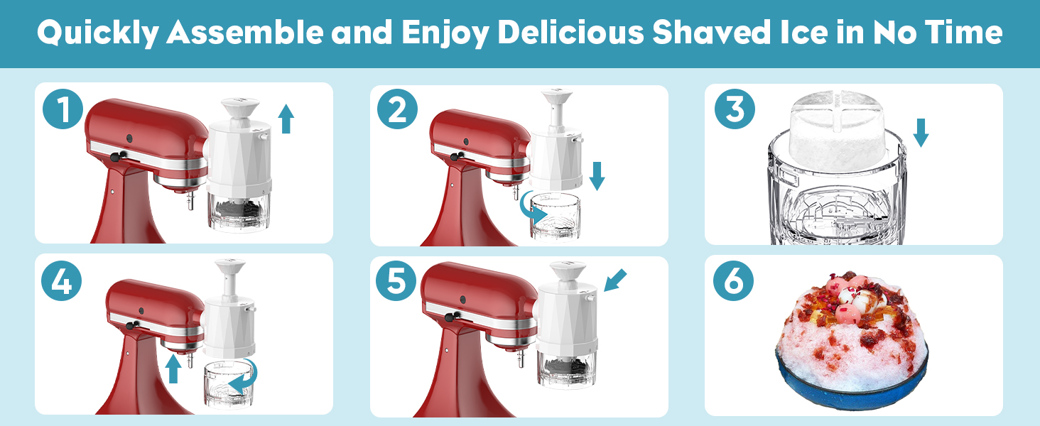 Льододробарка для міксера KitchenAid, насадка-терка для льоду з 8 формами, змінні леза, шейкер для слаші, аксесуар для KitchenAid