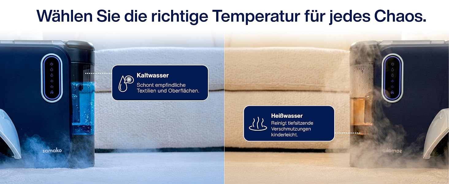 Samako Теперішній очищувач килимів та м'яких меблів – компактний ручний пристрій, потужний 400W двигун, 2 великі резервуари для води, підходить для всіх типів тканини (потужна версія (2000 Вт))