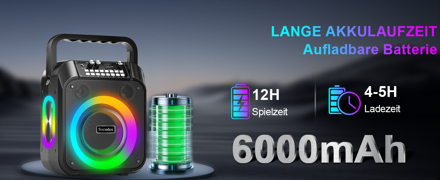 Караоке машина з Bluetooth, 2 мікрофонами, RGB-підсвічуванням та потужністю 30W