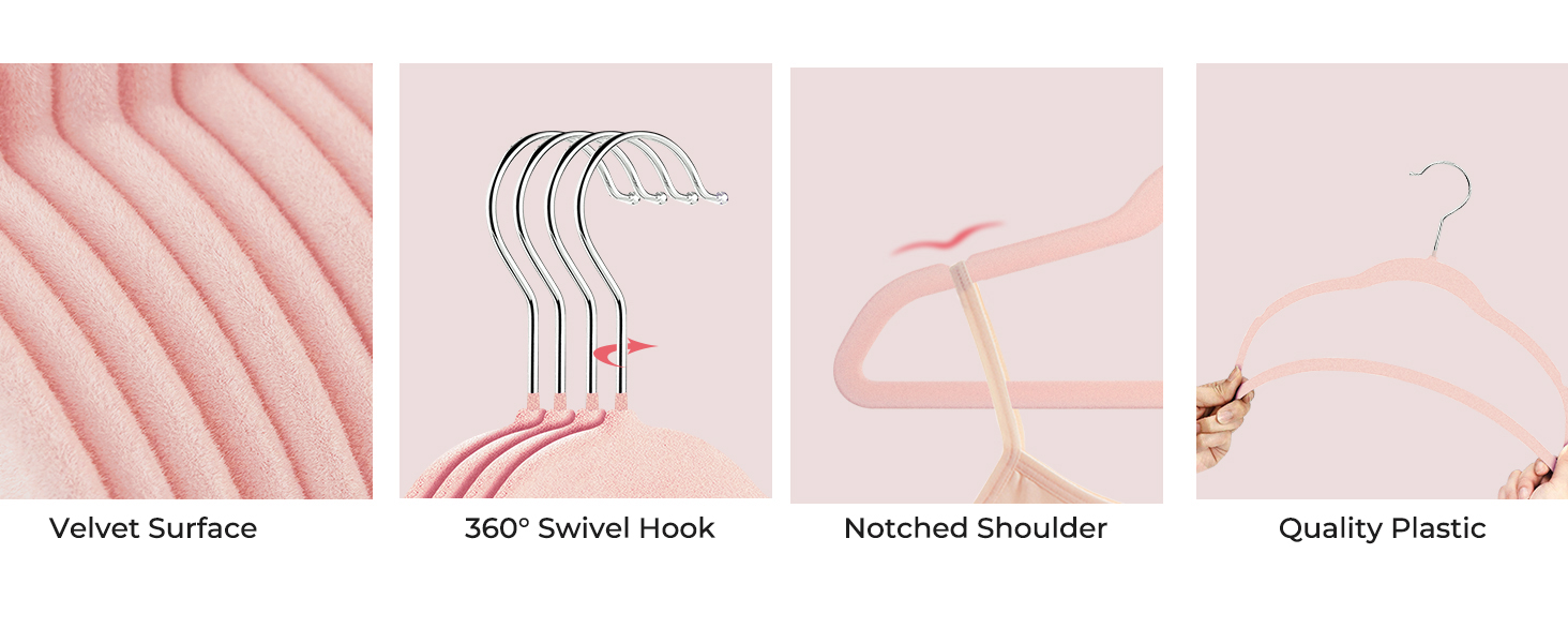 Дитячі вельветові вішалки ManGotree, 14 шт. Рожеві. Вішалки для одягу, плащів, костюмів, сорочок, штанів. 35 см, преміум-якість