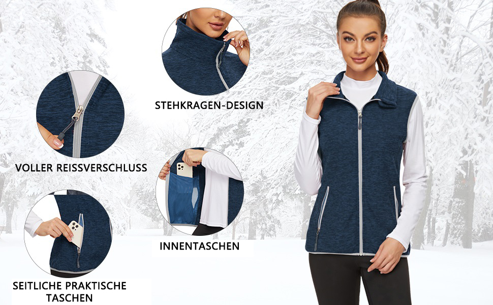 Жіноча флісова жилетка Soneven для активного відпочинку: біг, походи, їзда верхи. Легка, тепла, вітрозахисна, з блискавкою. Чорний колір, розмір M.