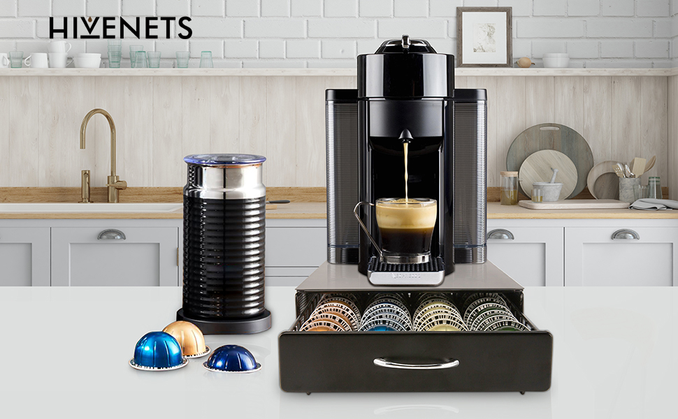 Тримач для капсул Vertuo Nespresso VertuoLine HiveNets - металевий органайзер, ящик для 40 капсул, чорний