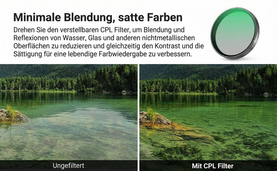 Набір фільтрів NEEWER CPL + ND для DJI Osmo: CPL, ND8/16/32/64/1000. Набір з 4 шт. з кришкою для об'єктива.