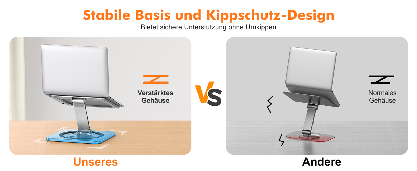 Підставка для ноутбука з поворотним столом 360°, регульована, алюміній, ергономічна, з вентилятором, складна, для MacBook Air/Pro (10-16')