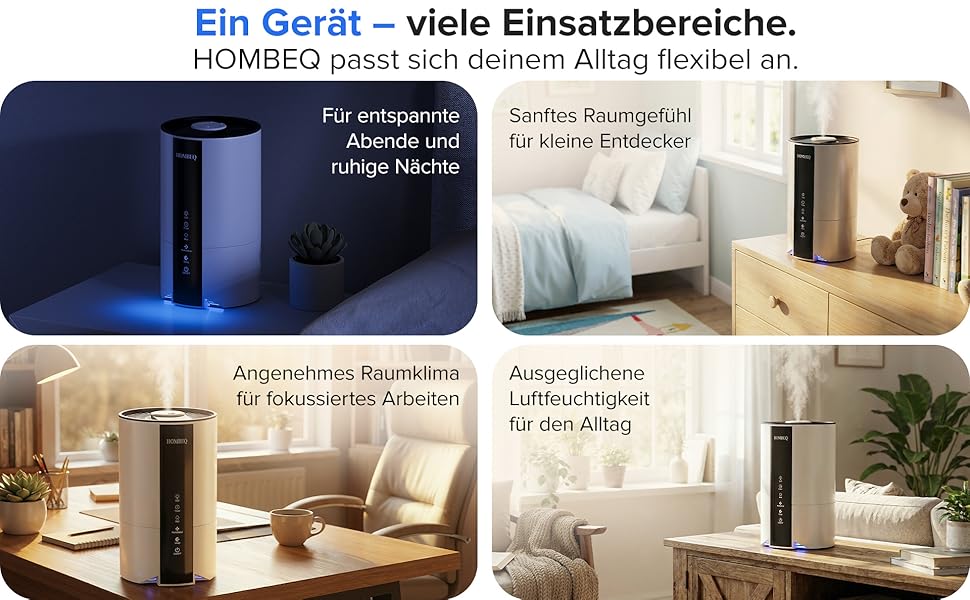 Ультразвуковий зволожувач повітря 4.2л з аромадифузором та нічним світлом, тихий для спальні та дитячої кімнати, для немовлят та рослин, з пультом керування та 360° форсункою