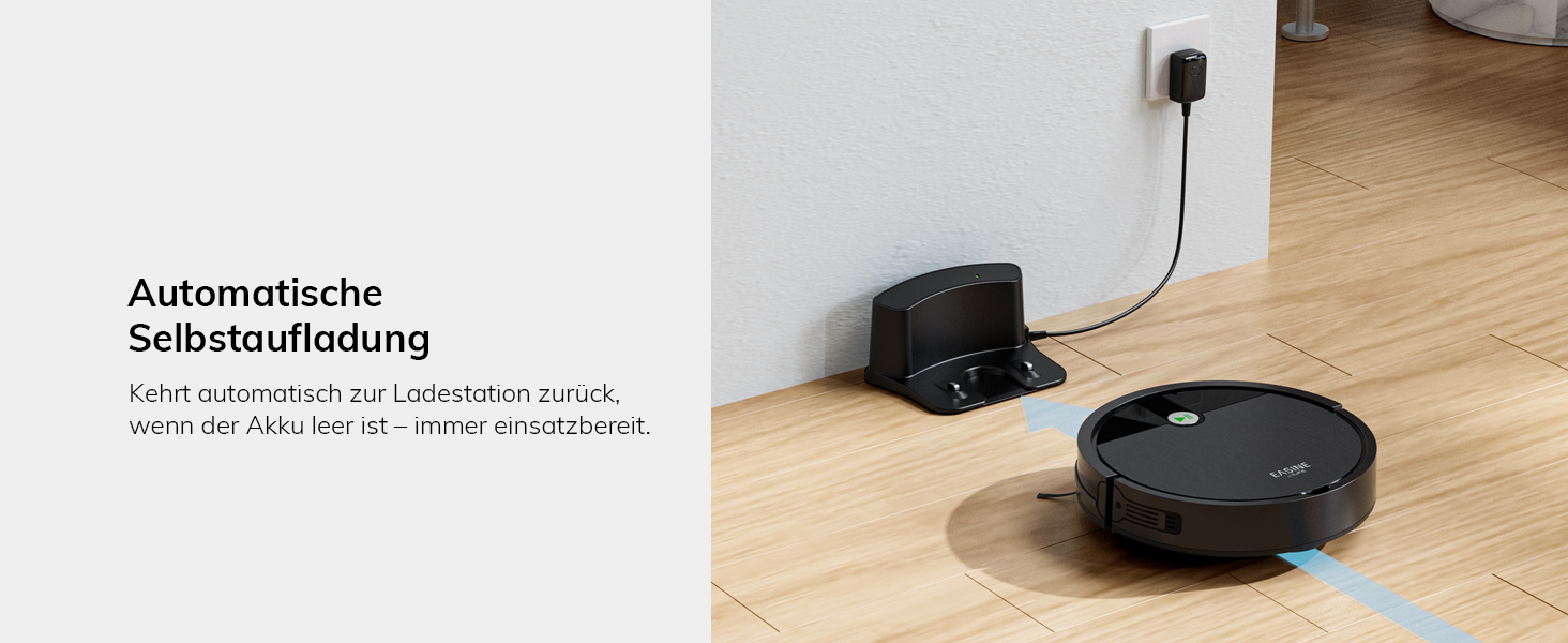 Робот-пилосос безщітковий, самостійно заряджається, з пультом дистанційного керування, тихий, для шерсті тварин та твердих поверхонь, E3