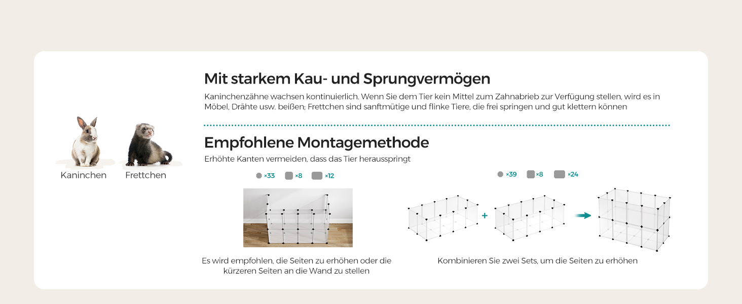 Клітка для гризунів SONGMICS Freigehege з піддоном, 143 x 73 x 46 см, біла (LPC02W M)