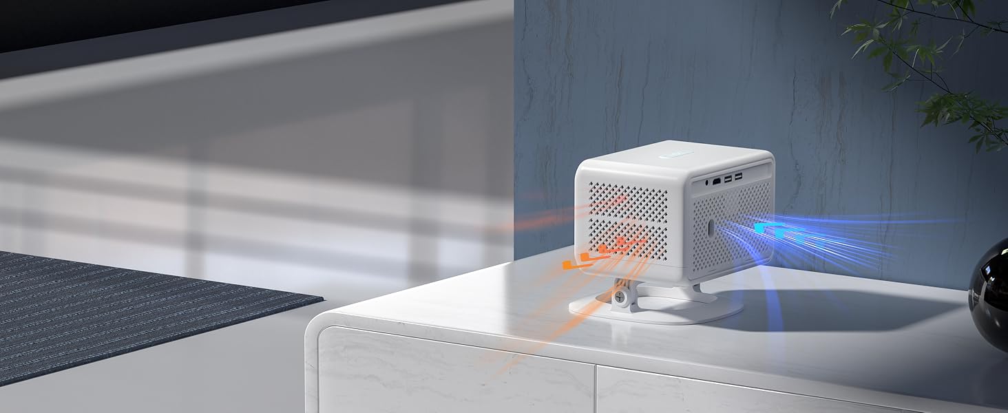 Портативний проєктор Mini Beamer 4K з корекцією трапеції, WiFi6, Bluetooth 5.2, Full HD 1080P, для підключення до телефону/ТБ-приставки/ноутбука/HDMI, A-23000L