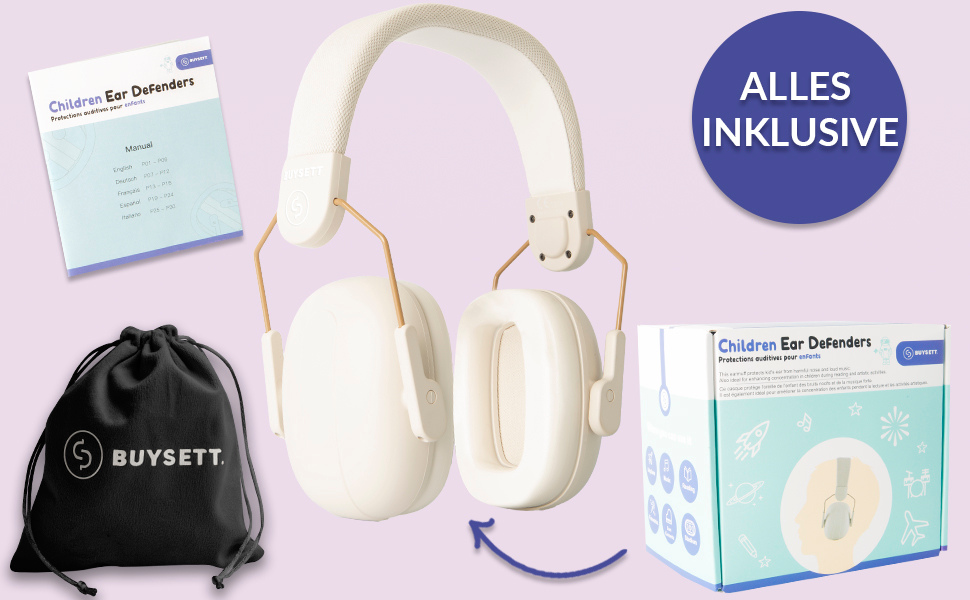 Навушники для захисту вух дітей | Шумоізоляційні навушники для дітей | Пасивні навушники для захисту вух | Захисні навушники для школи, барабанів, аутистів, концертів музики для хлопчиків та дівчаток | 3-16 років, Бежевий