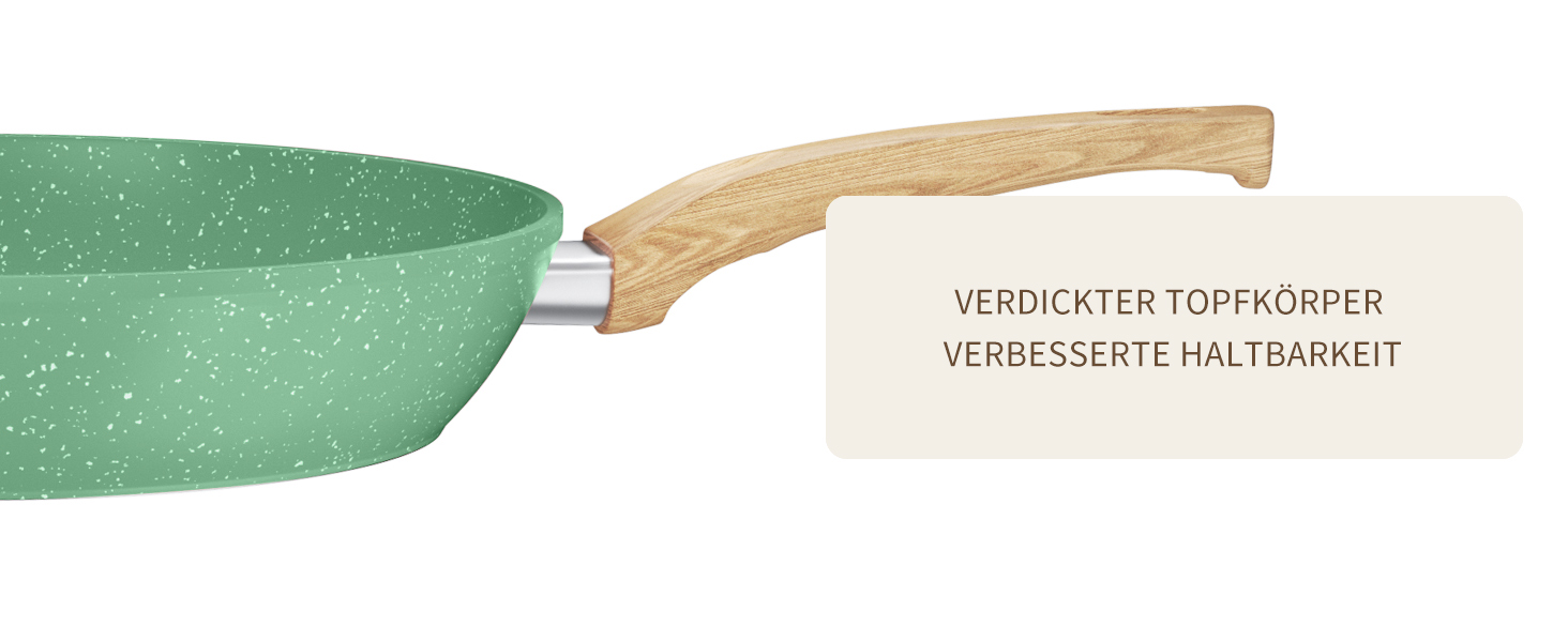 Набір сковорідок Innerwell з кришкою 3 шт. (20 см, 24 см, 28 см), індукційні сковороди з керамічним антипригарним покриттям, для професійного використання, сумісні з духовкою, без PFOA, придатні для миття в посудомийній машині, м'ятно-зелені