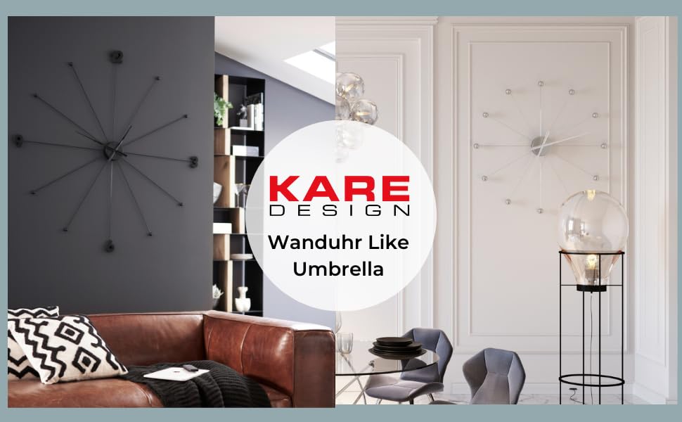 Настінний годинник Kare Design Like Umbrella, 100 см, хром, алюмінієва рама, сучасний мінімалізм