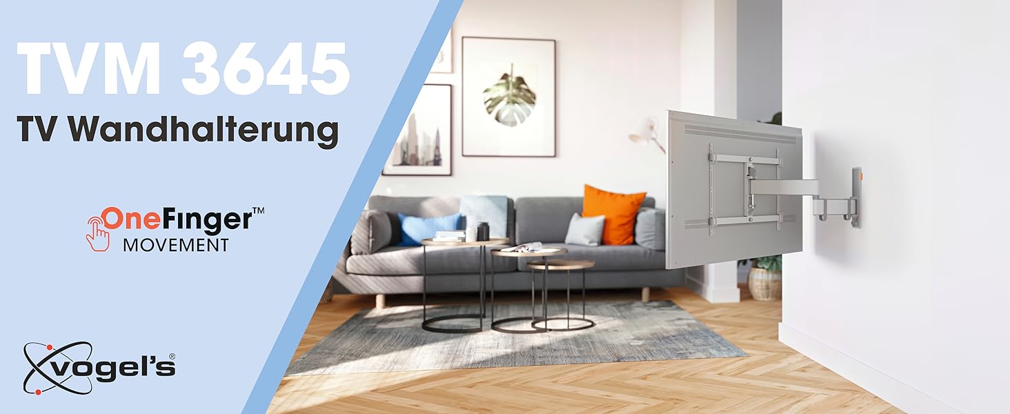 Настінна кріплення для телевізора Vogel's Comfort TVM 3645, 40-77 дюймів, до 35 кг, поворот 180°, VESA 600x400, для будь-яких моделей