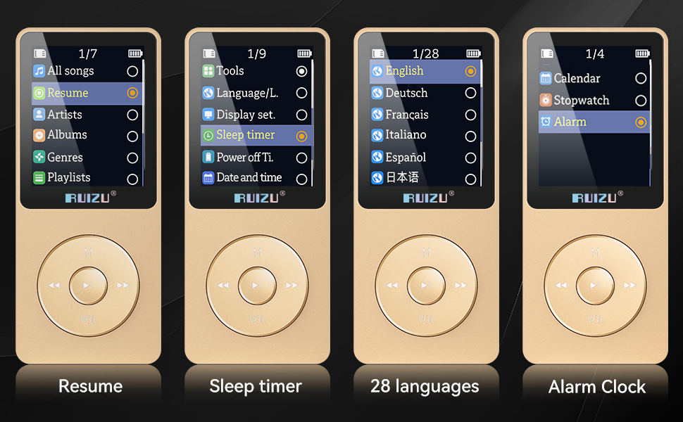 MP3-плеєр 64GB з Bluetooth 5.3, легкий (30г), до 80 годин роботи, 1.8