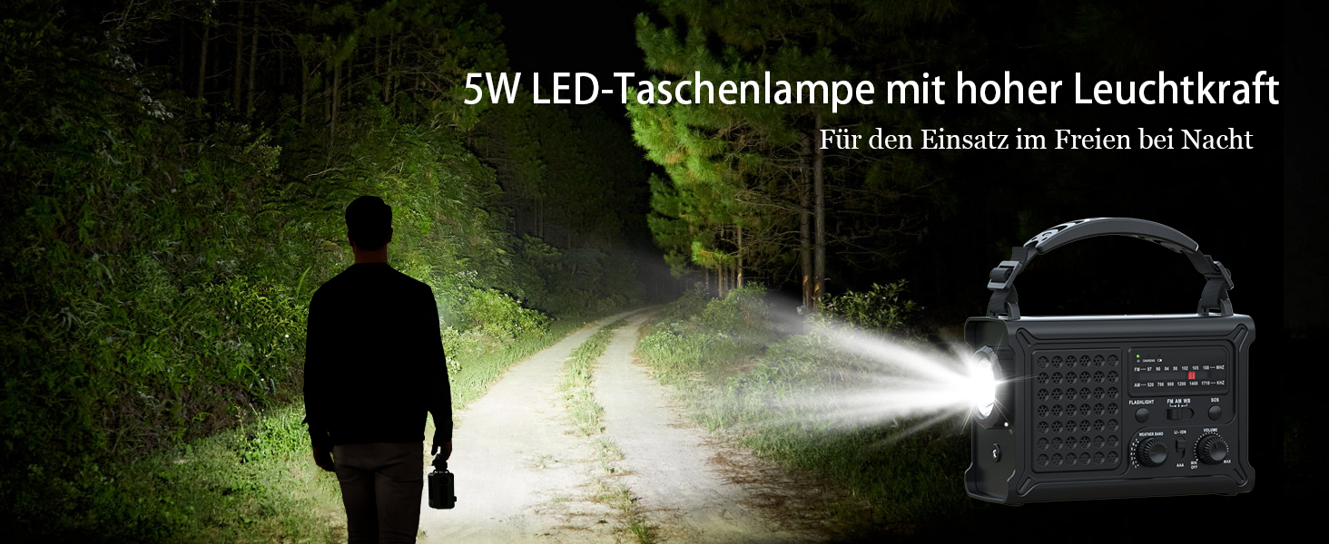 Сонячне радіо з ручним генератором 12000mAh, портативний приймач світу, радіо для надзвичайних ситуацій з AM/FM, сонячна панель 8500мм², Powerbank, ліхтарик та світло для читання, чорний