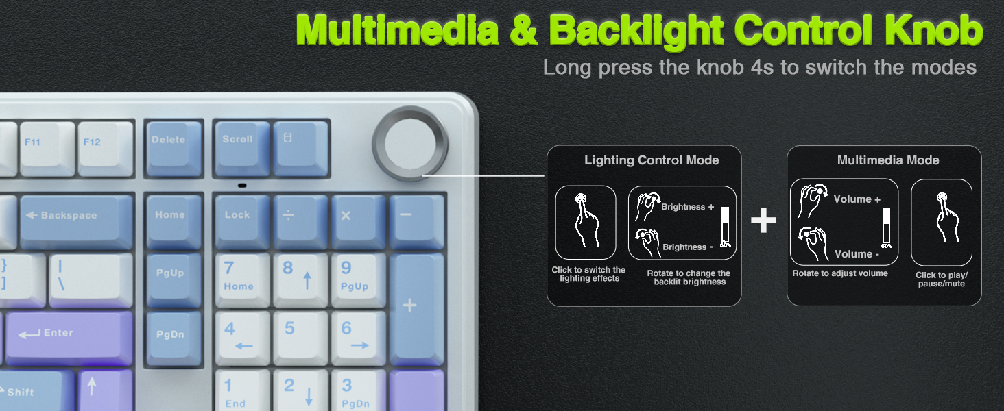 Механічна ігрова клавіатура AULA F99 Pro: RGB, Hot-swap, бездротовий 3-в-1, QWERTY