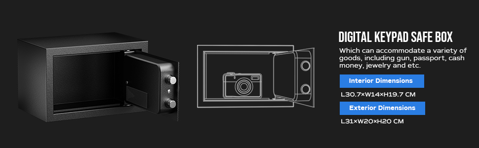 Електронний сейф RPNB Luxus Tresor з кодовим замком, 51 л – для дому, офісу, готелю, зберігання грошей та коштовностей