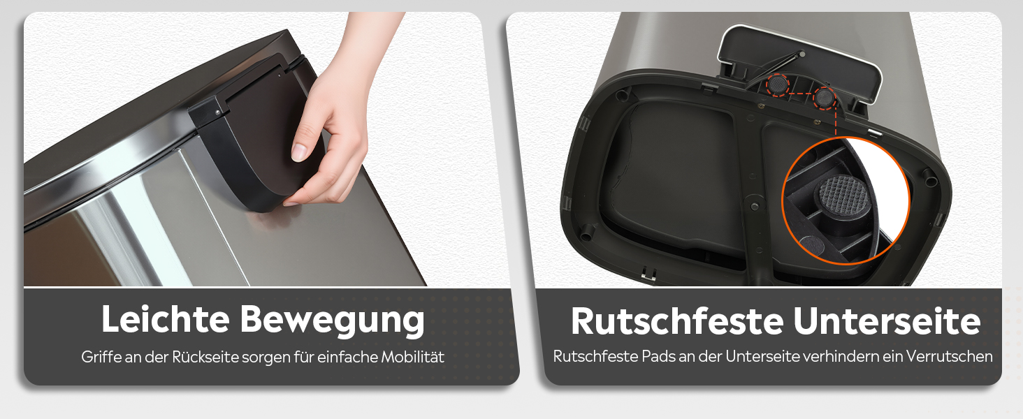 Відро для сміття WLIVE 50L з нержавіючої сталі з педальним механізмом та м'яким закриттям, для кухні, спальні, офісу, срібний